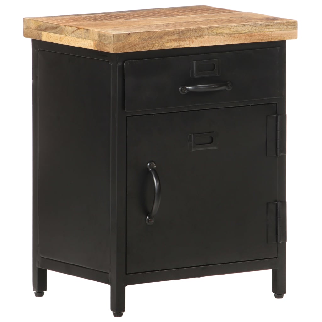 Comodino 40x30x52 cm in Legno di Mango Grezzo - homemem39