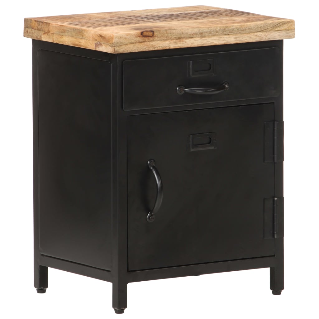 Comodino 40x30x52 cm in Legno di Mango Grezzo - homemem39