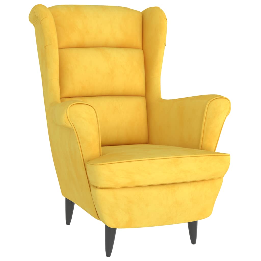 Poltrona Giallo Senape in Velluto - homemem39