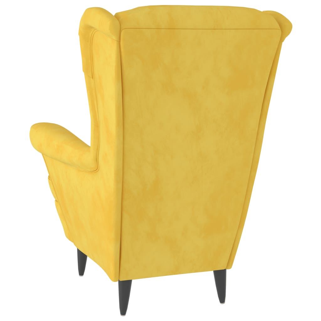 Poltrona Giallo Senape in Velluto - homemem39