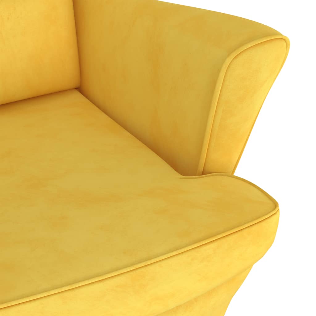 Poltrona Giallo Senape in Velluto - homemem39
