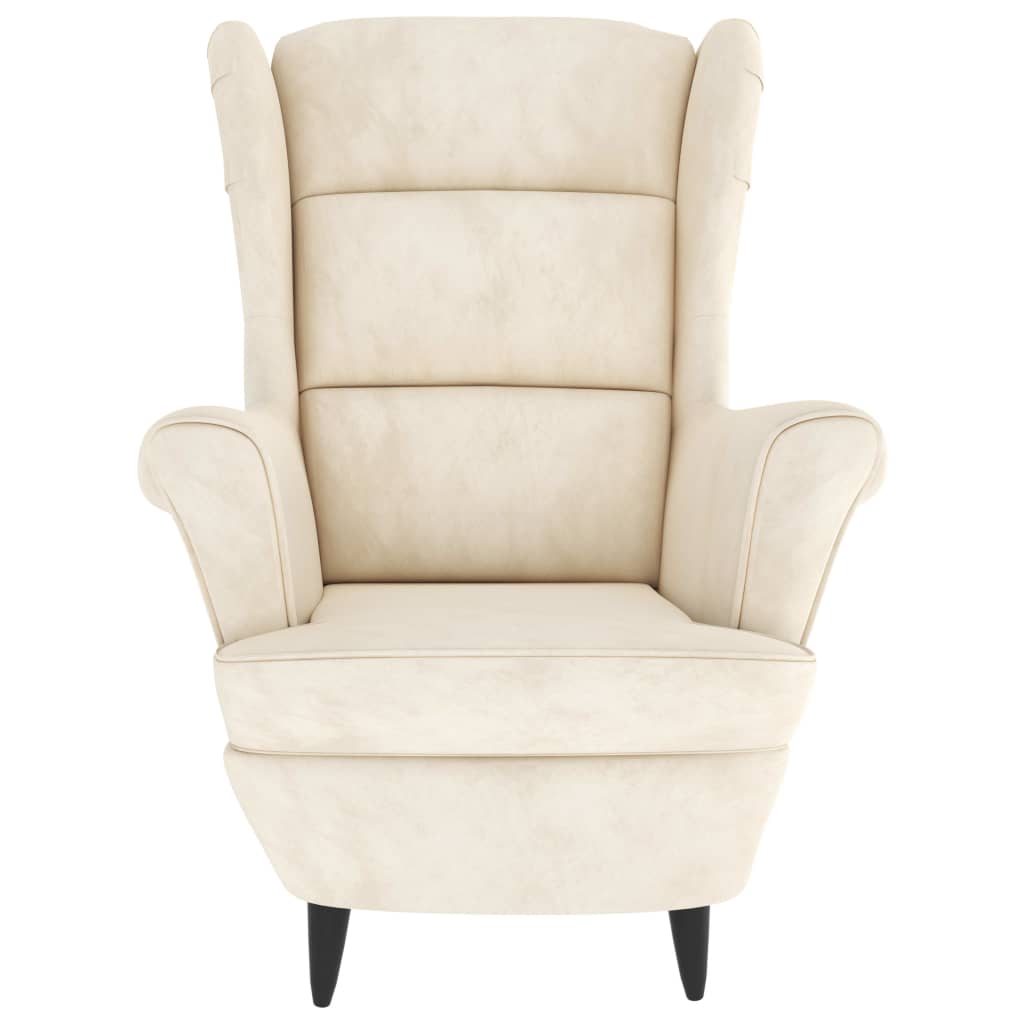 Poltrona Bianco Crema in Velluto - homemem39