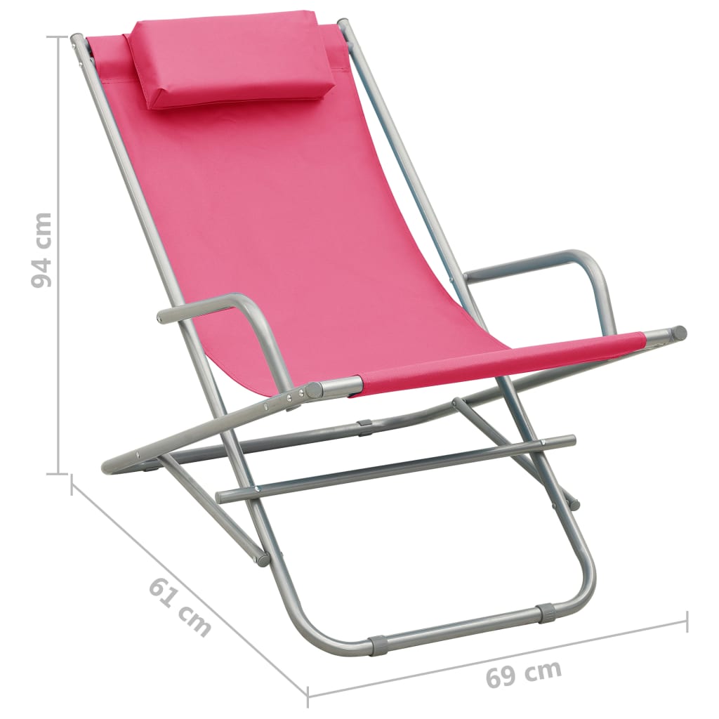 Sedie a Dondolo 2 pz in Acciaio Rosa | homemem39