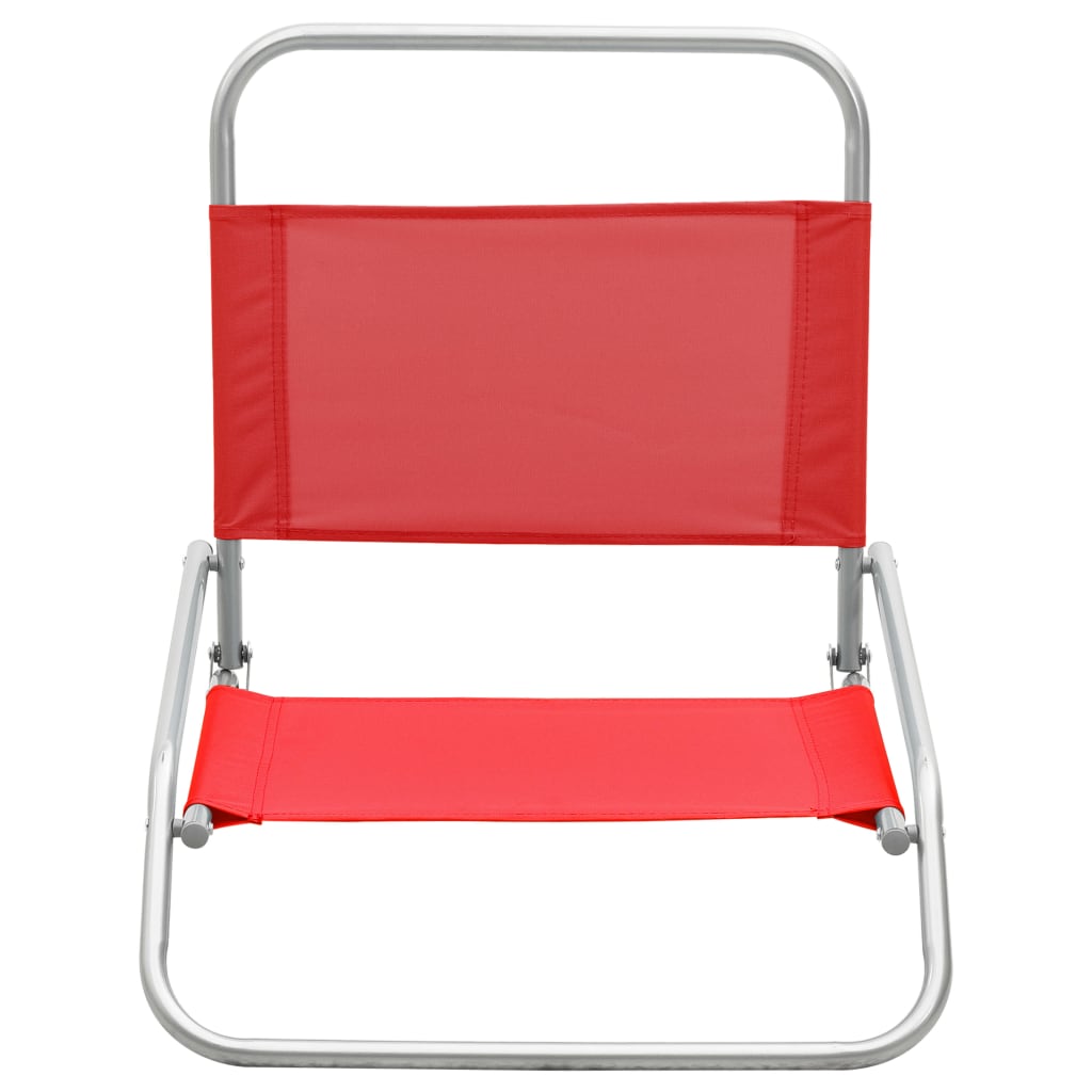 Sedie da Spiaggia Pieghevoli 2 pz in Tessuto Rosso - homemem39