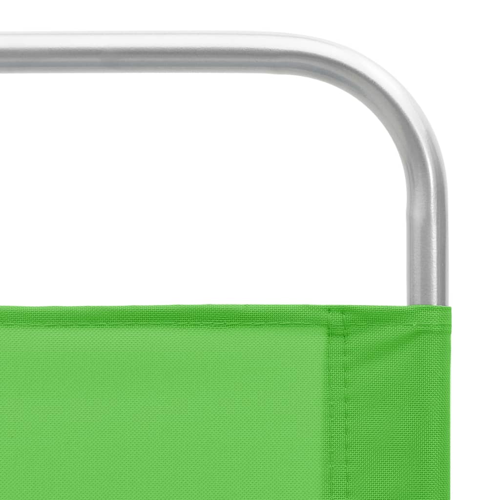 Folding Beach Chairs 2 pcs Green in Fabric
