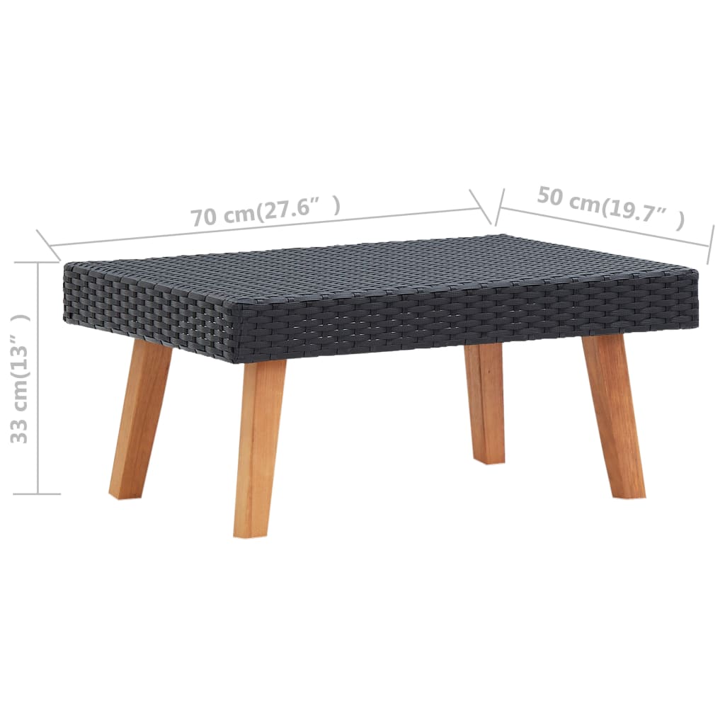 Set Divani da Giardino 3 pz con Cuscini in Polyrattan Nero | homemem39