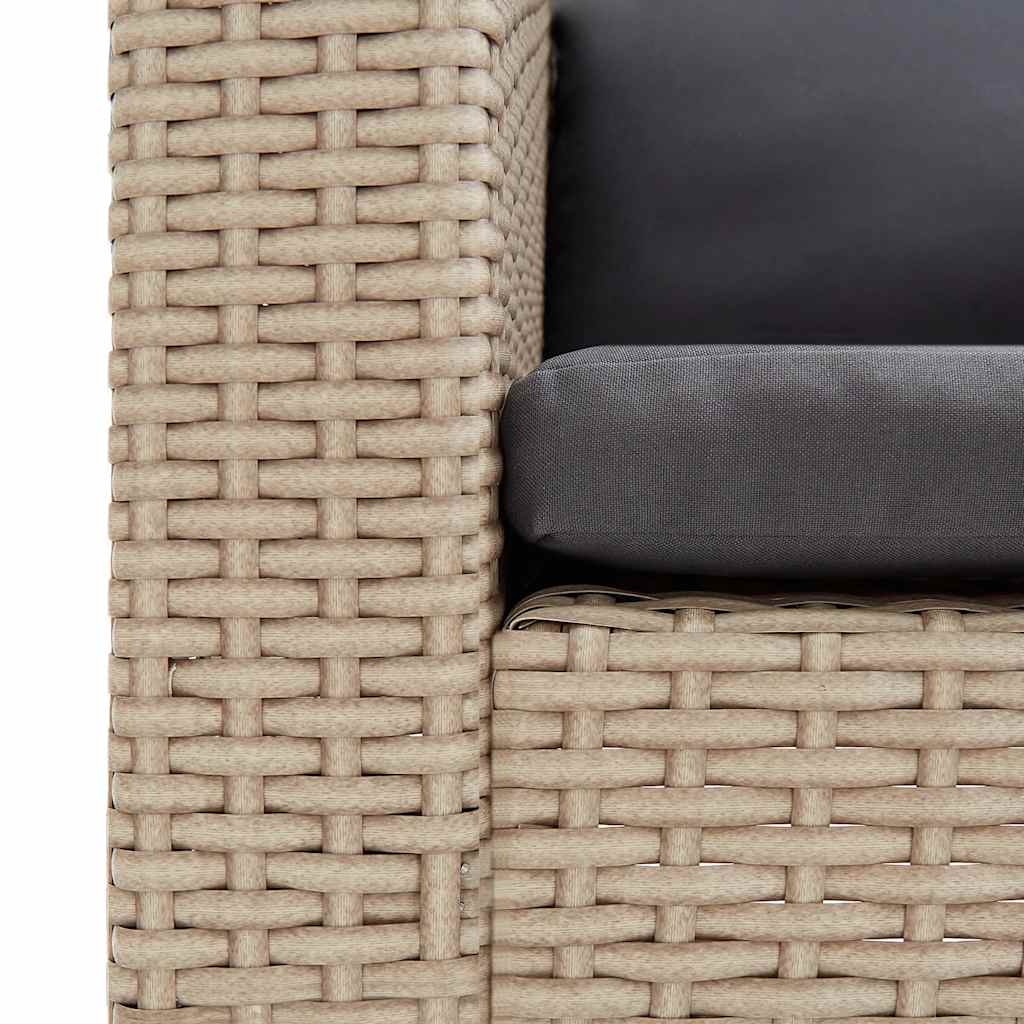 Divano da Giardino Singolo con Cuscini in Polyrattan Beige - homemem39
