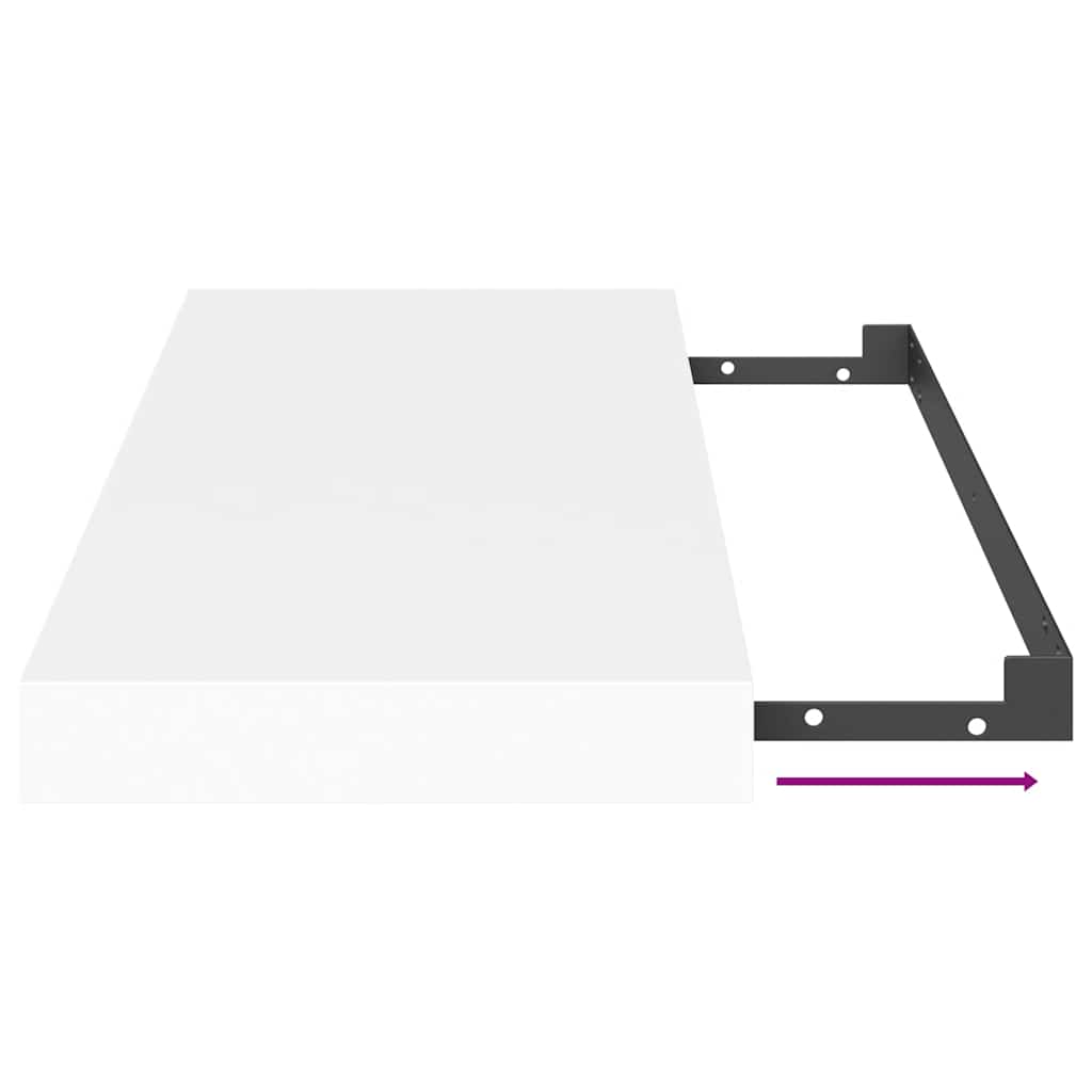 Scaffali a Parete 2 pz Bianchi 50x23,5x3,8 cm in MDF | homemem39
