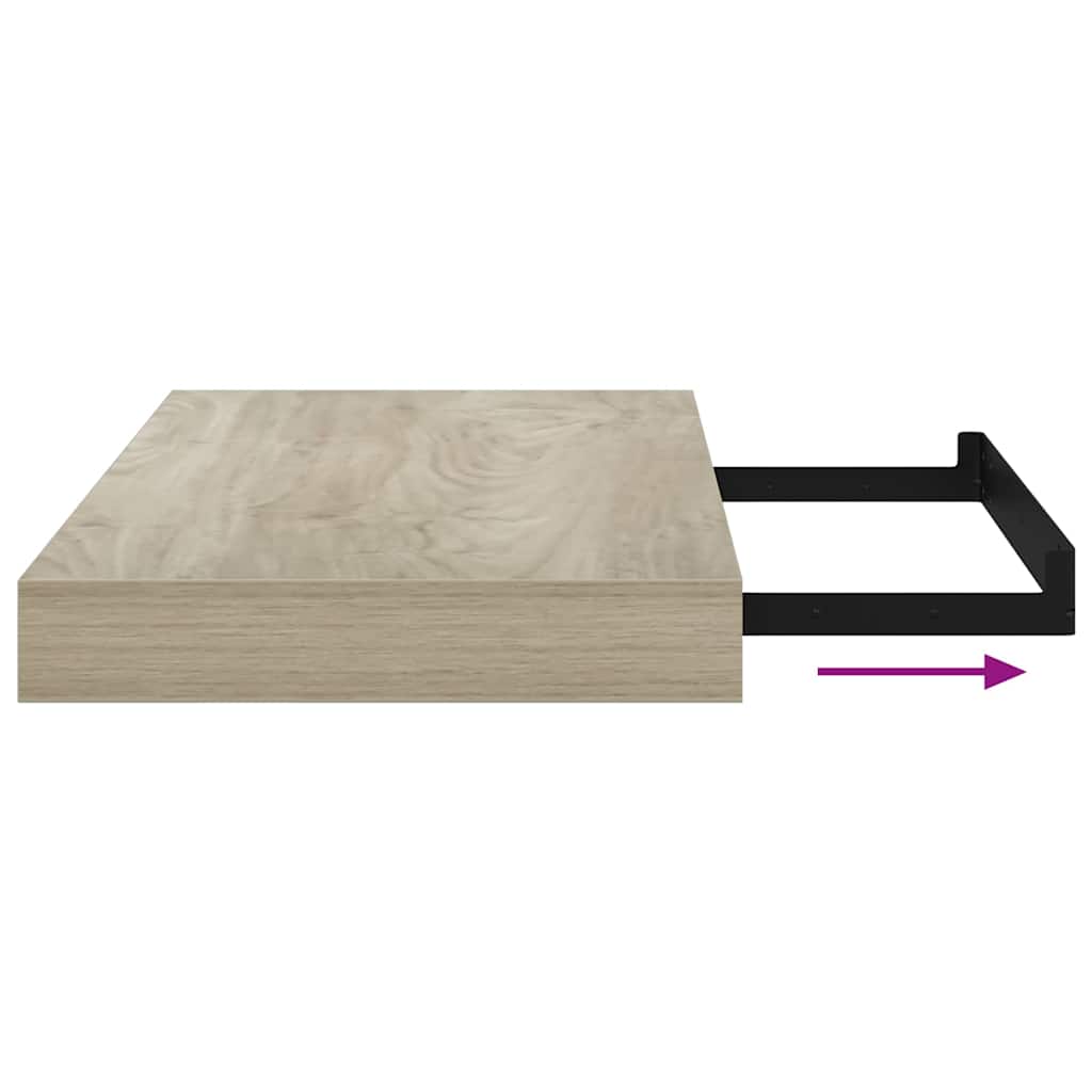 Scaffali a Parete 2 pz Rovere 40x23,5x3,8 cm in MDF | homemem39