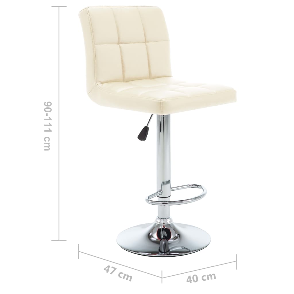 Sgabelli da Bar 2 pz Crema in Similpelle - homemem39