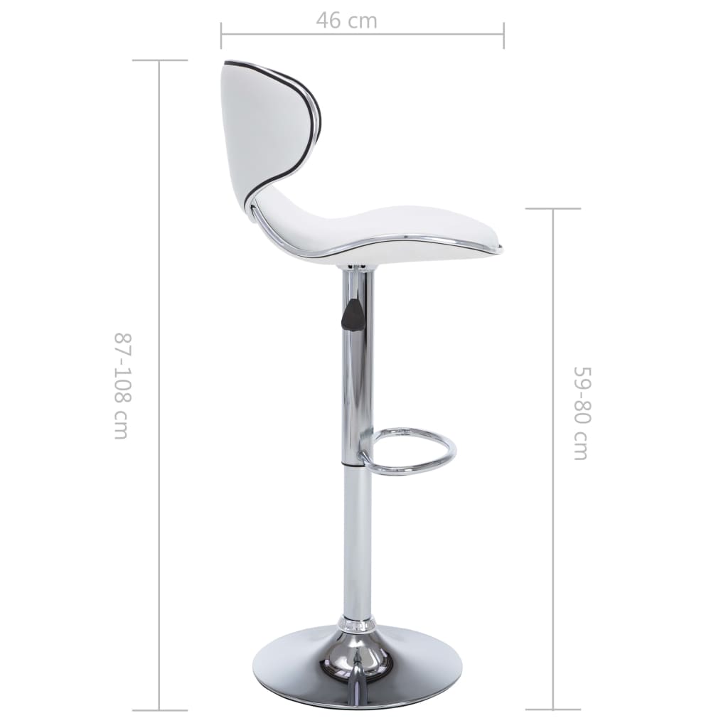 Sgabelli da Bar 2 pz Bianchi in Similpelle - homemem39
