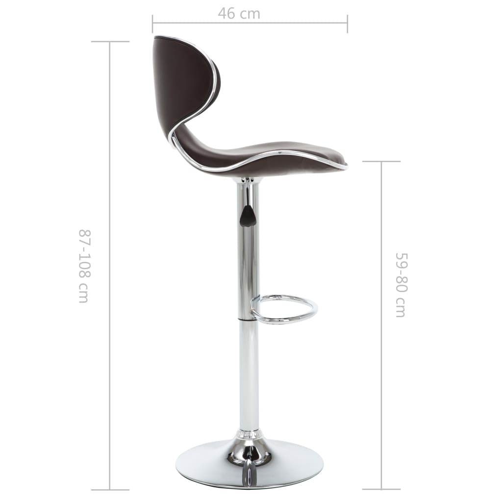 Sgabelli da Bar 2 pz Marroni in Similpelle | homemem39