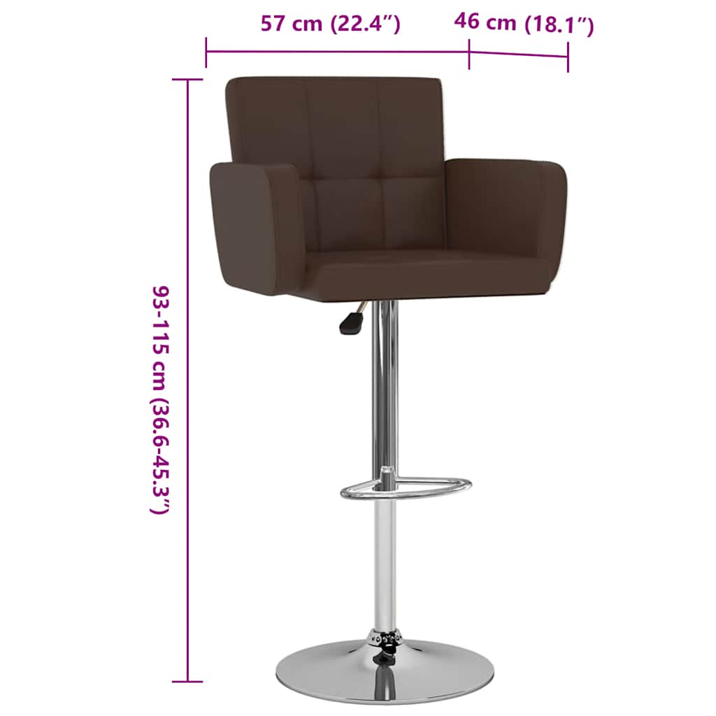 Sgabelli da Bar 2 pz Marroni in Similpelle - homemem39