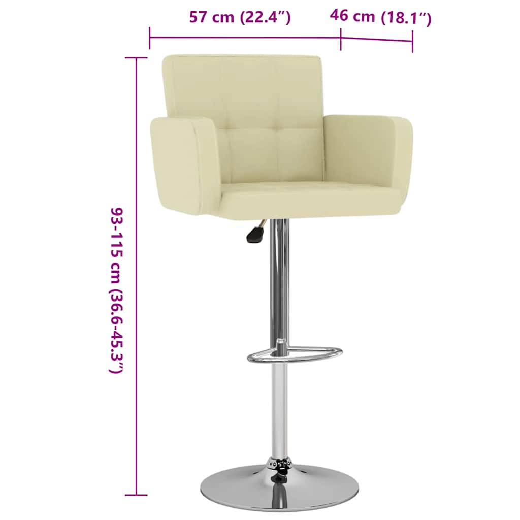 Sgabelli da Bar 2 pz Crema in Similpelle - homemem39