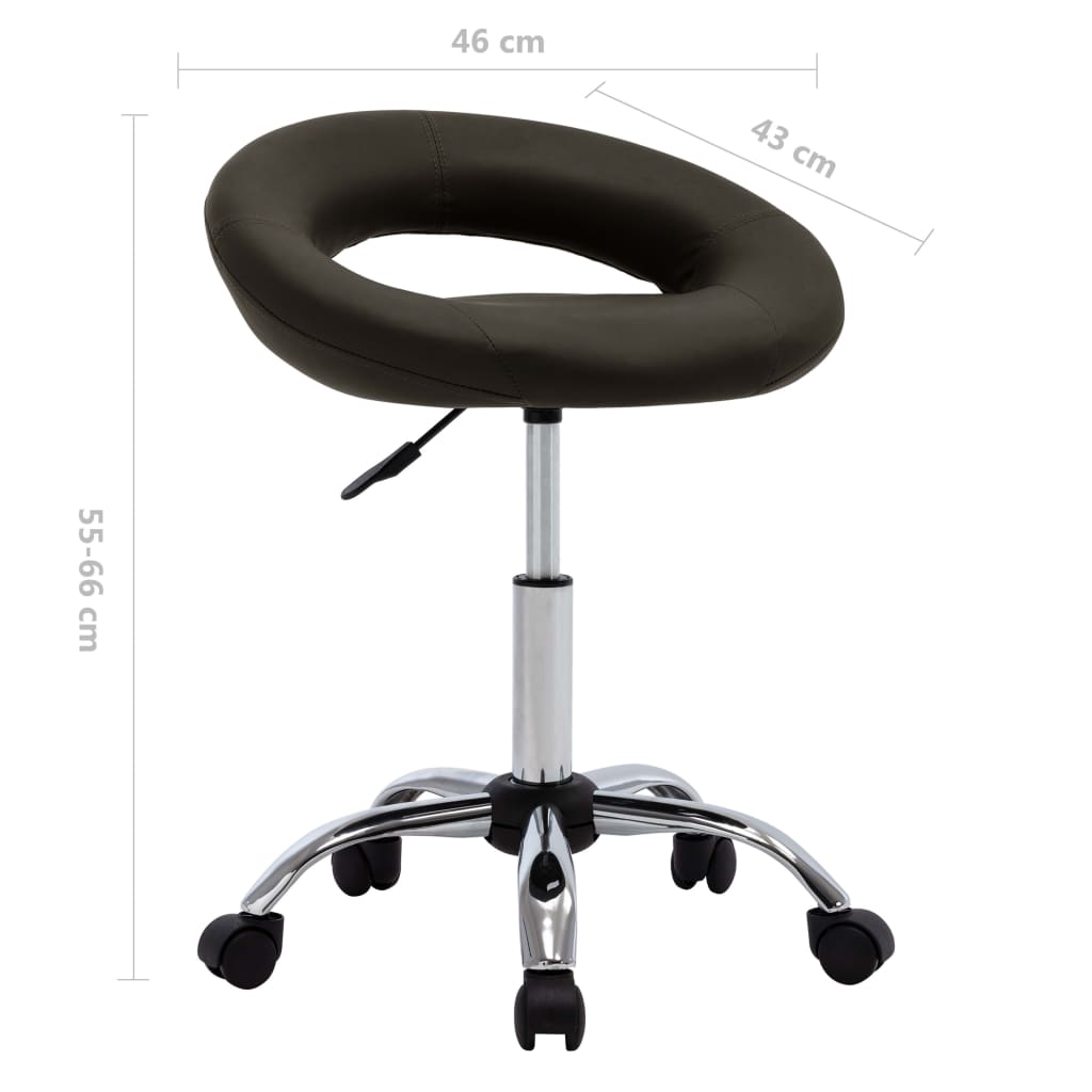 Sedia da Lavoro con Ruote Marrone in Similpelle | homemem39