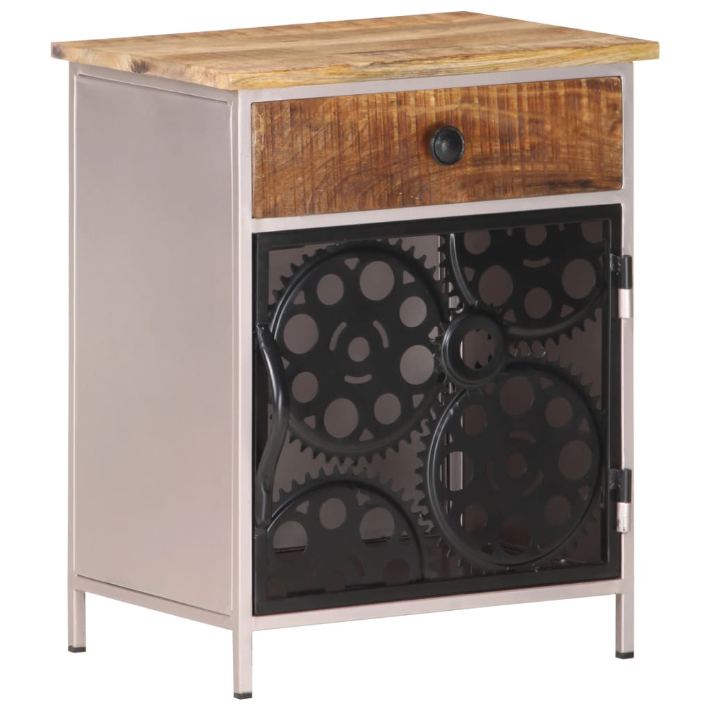 Comodino 40x30x50 cm in Legno di Mango Grezzo - homemem39