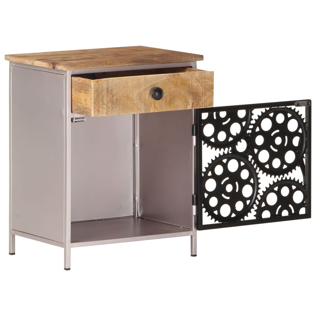 Comodino 40x30x50 cm in Legno di Mango Grezzo - homemem39