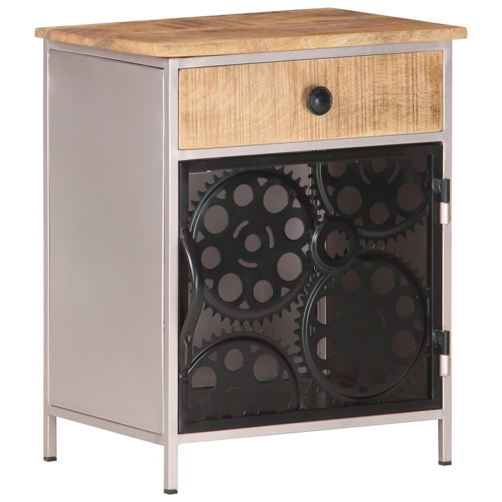 Comodino 40x30x50 cm in Legno di Mango Grezzo - homemem39