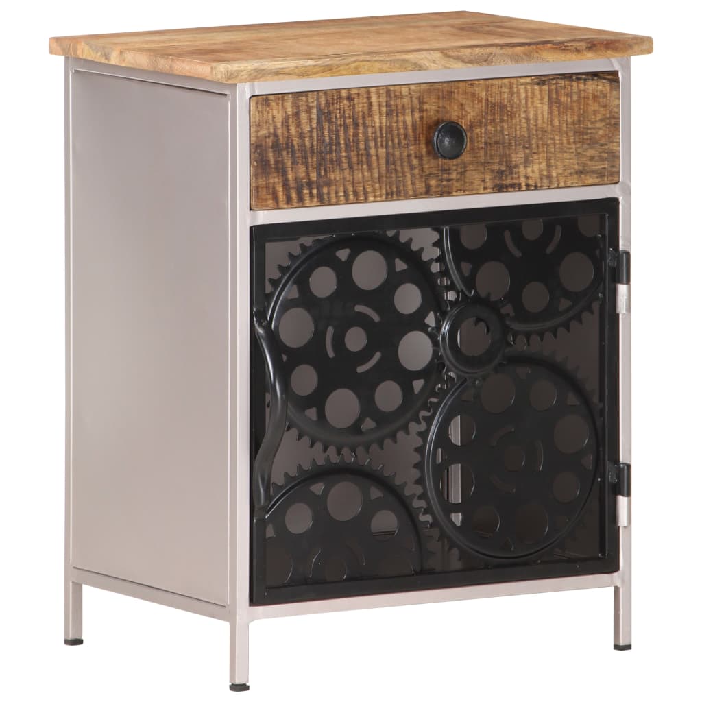 Comodino 40x30x50 cm in Legno di Mango Grezzo - homemem39