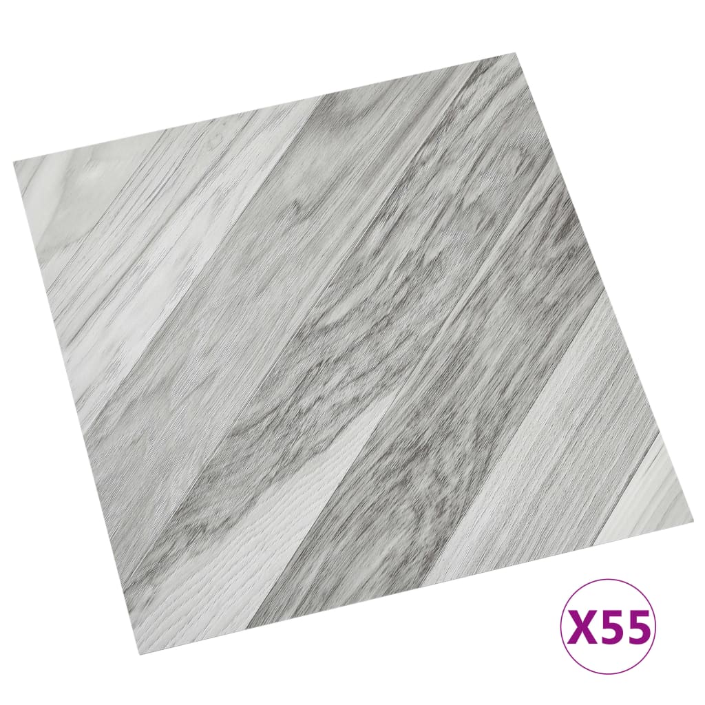 Listoni Pavimenti Autoadesivi 55 pz in PVC 5,11 m² Grigi Rigati - homemem39