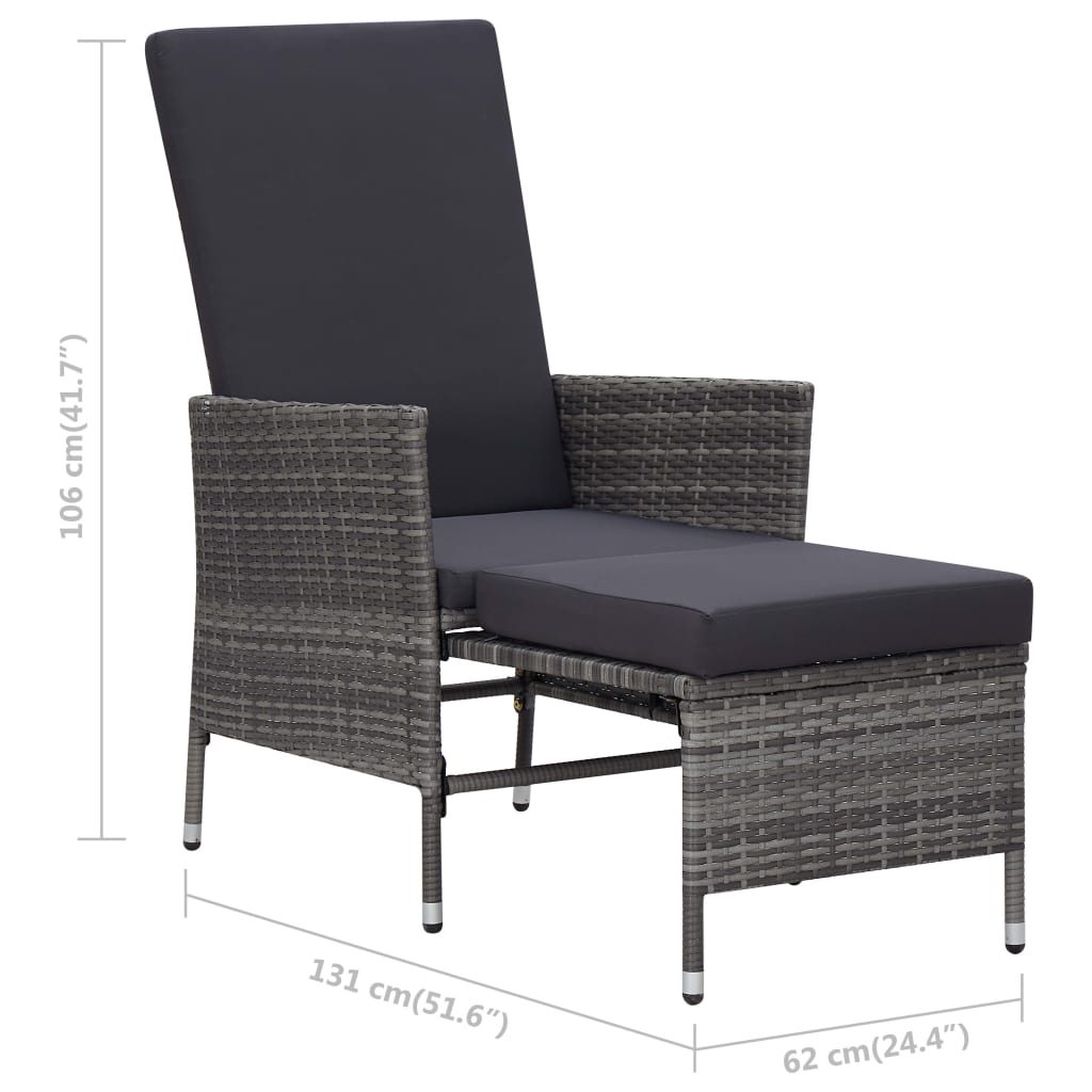 Set Divani da Giardino 2 pz con Cuscini in Polyrattan Grigio | homemem39