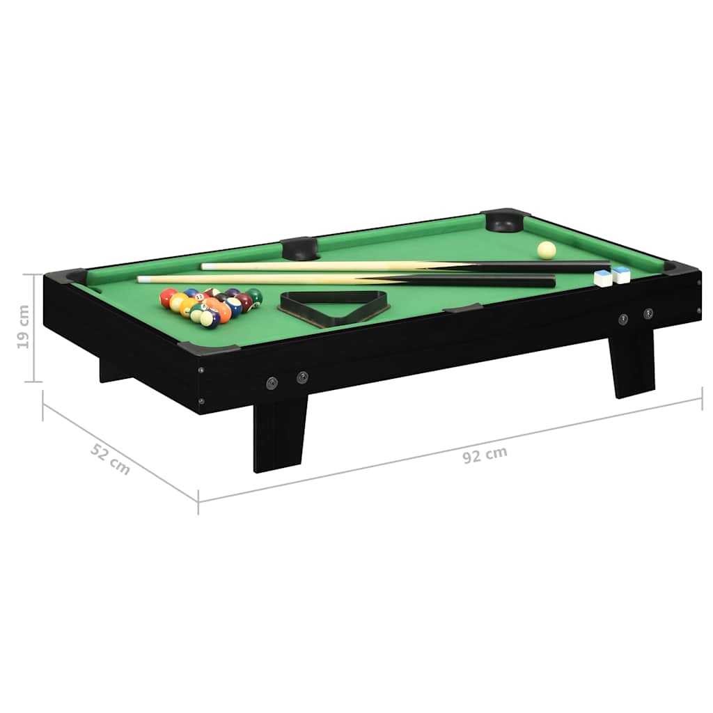 Mini Tavolo da Biliardo 3 Piedi 92x52x19 cm Nero e Verde | homemem39