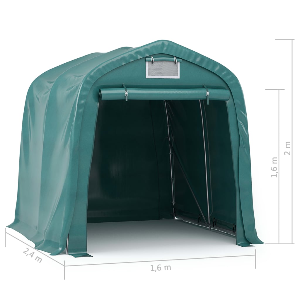Tenda Garage in PVC 1,6x2,4 m Verde | homemem39