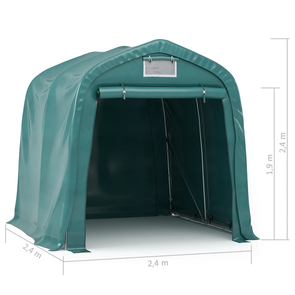 Tenda Garage in PVC 2,4x2,4 m Verde | homemem39