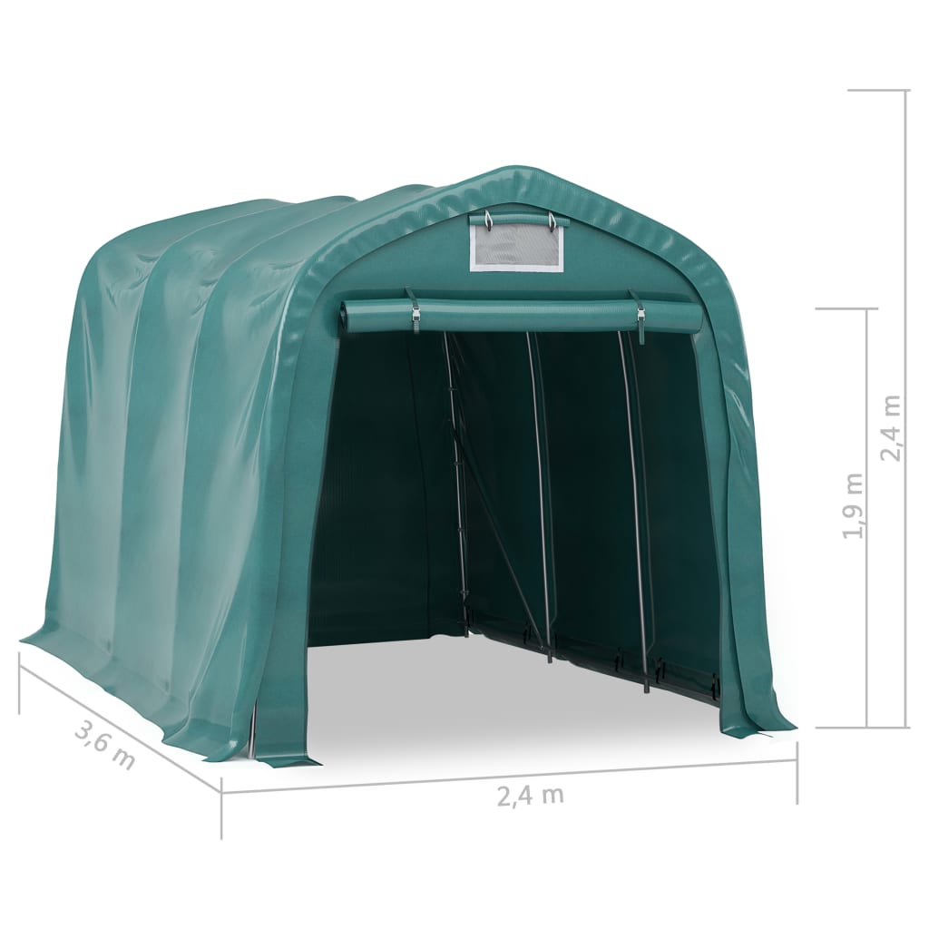 Tenda Garage in PVC 2,4x3,6 m Verde | homemem39