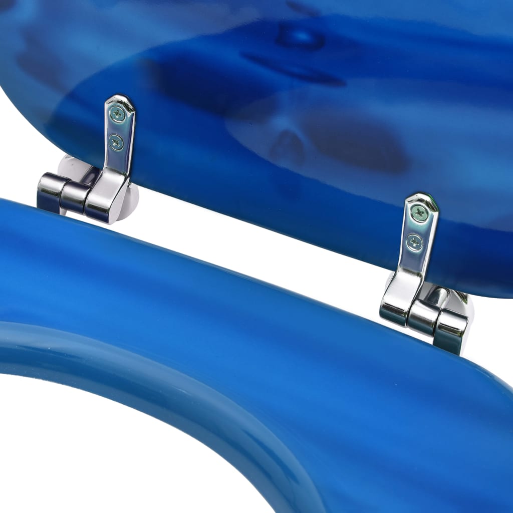 Tavolette WC con Coperchi 2 pz in MDF Blu Design Goccia d'Acqua - homemem39
