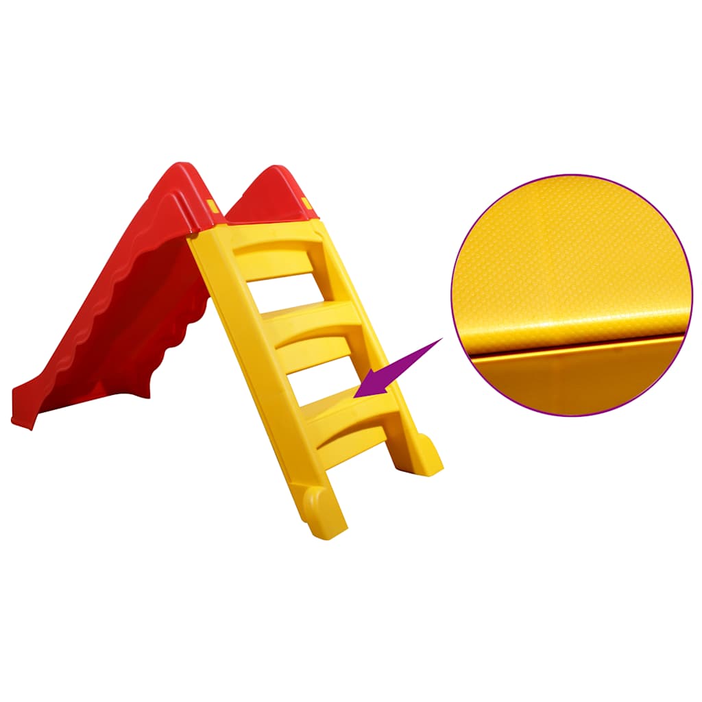 Scivolo Pieghevole Bambini per Interni e Esterni Giallo e Rosso - homemem39