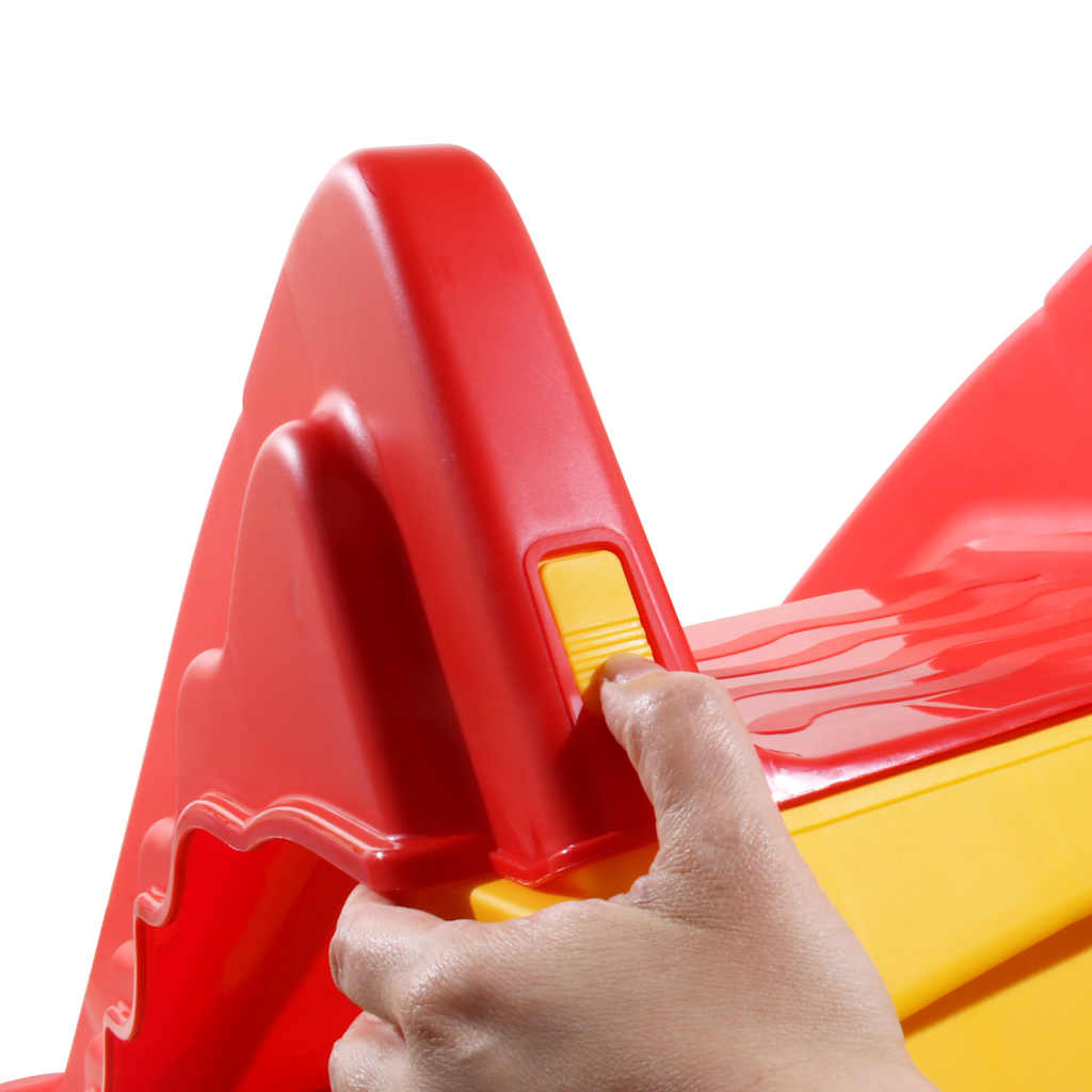Scivolo Pieghevole Bambini per Interni e Esterni Giallo e Rosso - homemem39