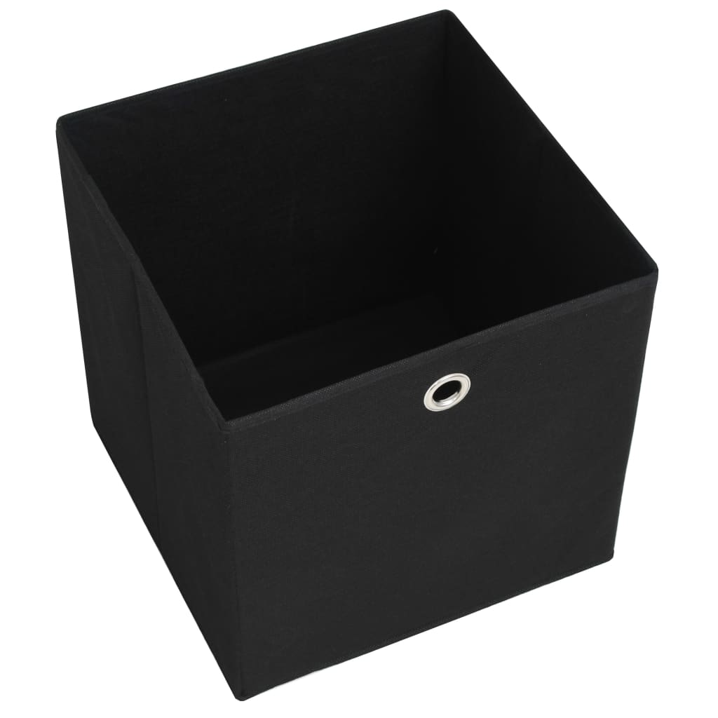 Contenitori 10 pz in Tessuto non Tessuto 28x28x28 cm Nero - homemem39