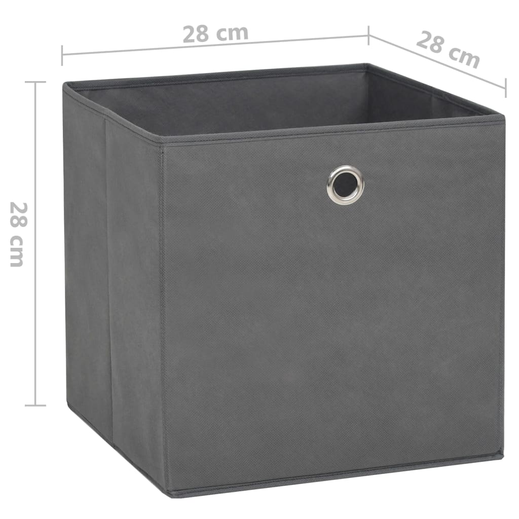Contenitori 4 pz in Tessuto non Tessuto 28x28x28 cm Grigio - homemem39