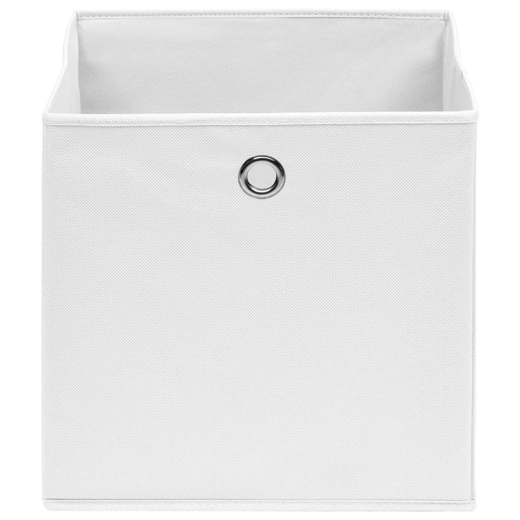 Contenitori 10 pz in Tessuto non Tessuto 28x28x28 cm Bianco - homemem39