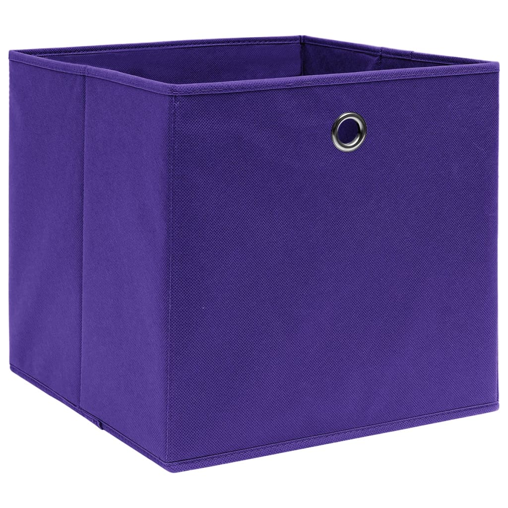 Contenitori 4 pz in Tessuto non Tessuto 28x28x28 cm Viola - homemem39