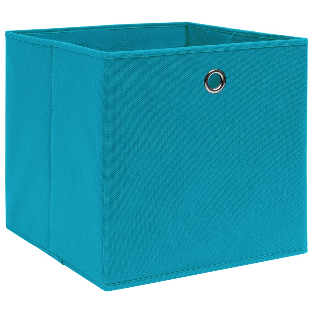 Contenitori 10 pz in Tessuto non Tessuto 28x28x28 cm Azzurro - homemem39