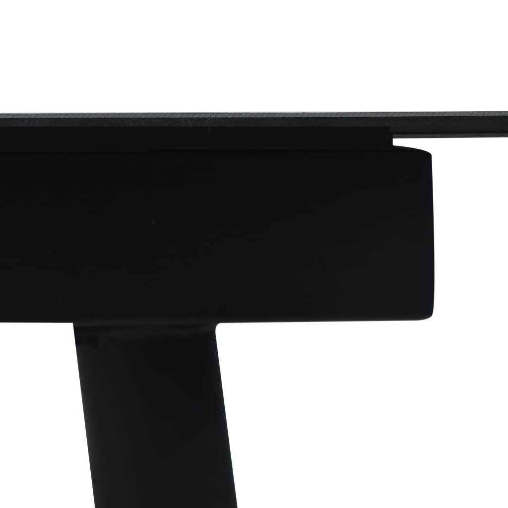 Tavolo da Giardino Nero 150x80x74 cm in Acciaio e Vetro | homemem39