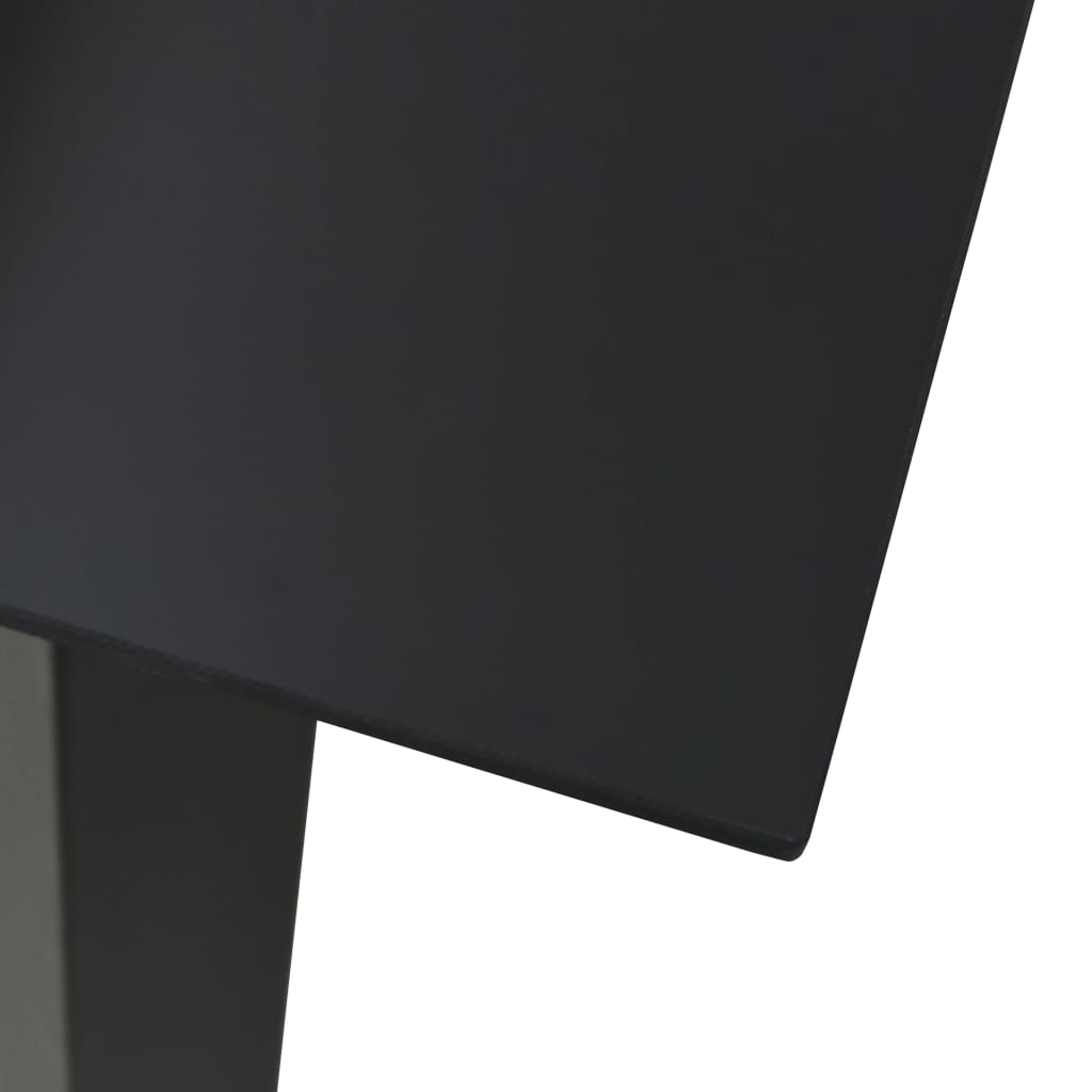 Tavolo da Giardino Nero 80x80x74 cm in Acciaio e Vetro | homemem39