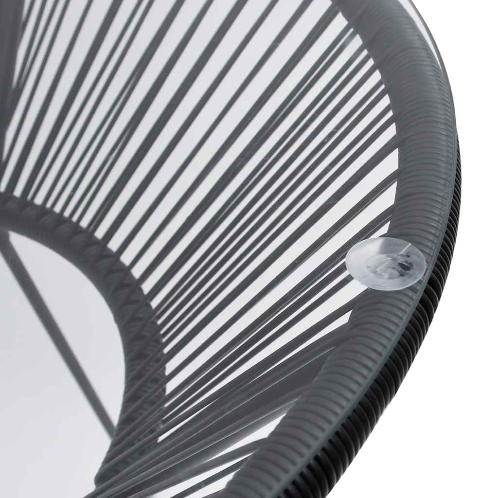 Tavolo da Pranzo per Giardino Nero Ø70x74 cm in Rattan e Vetro | homemem39
