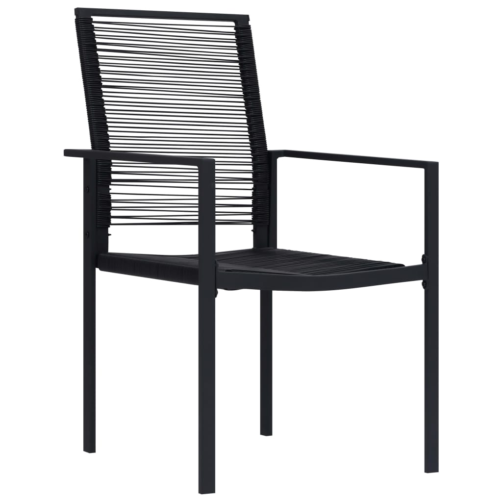 Garden Chairs 2 pcs in Black PVC Rattan