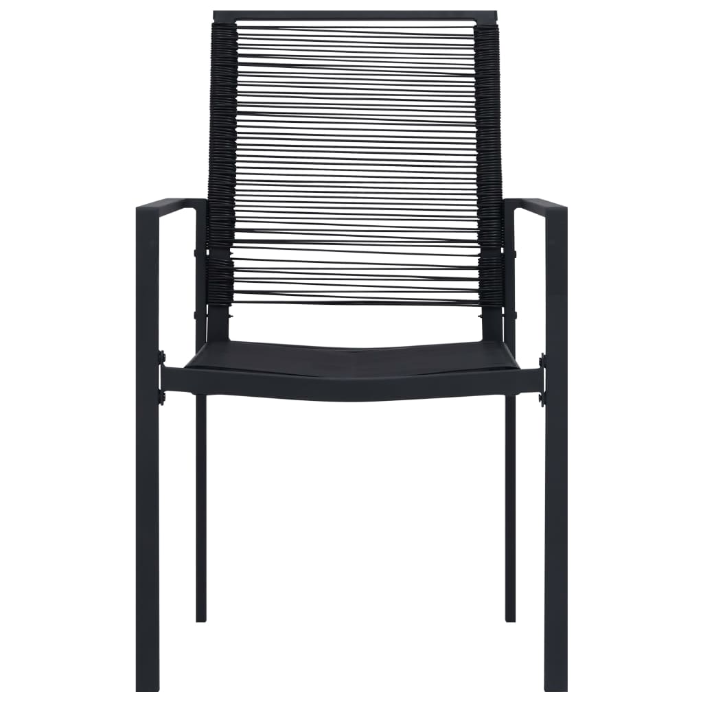 Garden Chairs 2 pcs in Black PVC Rattan