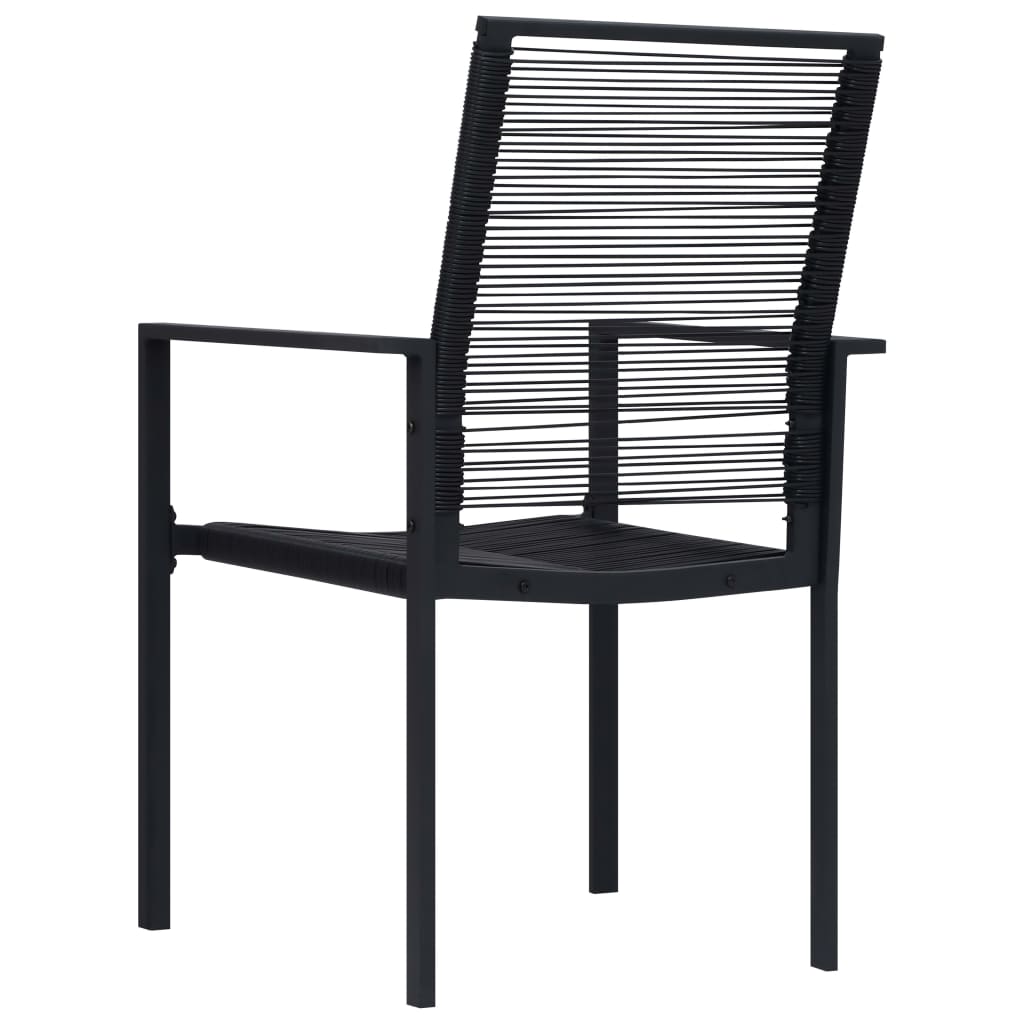 Garden Chairs 2 pcs in Black PVC Rattan