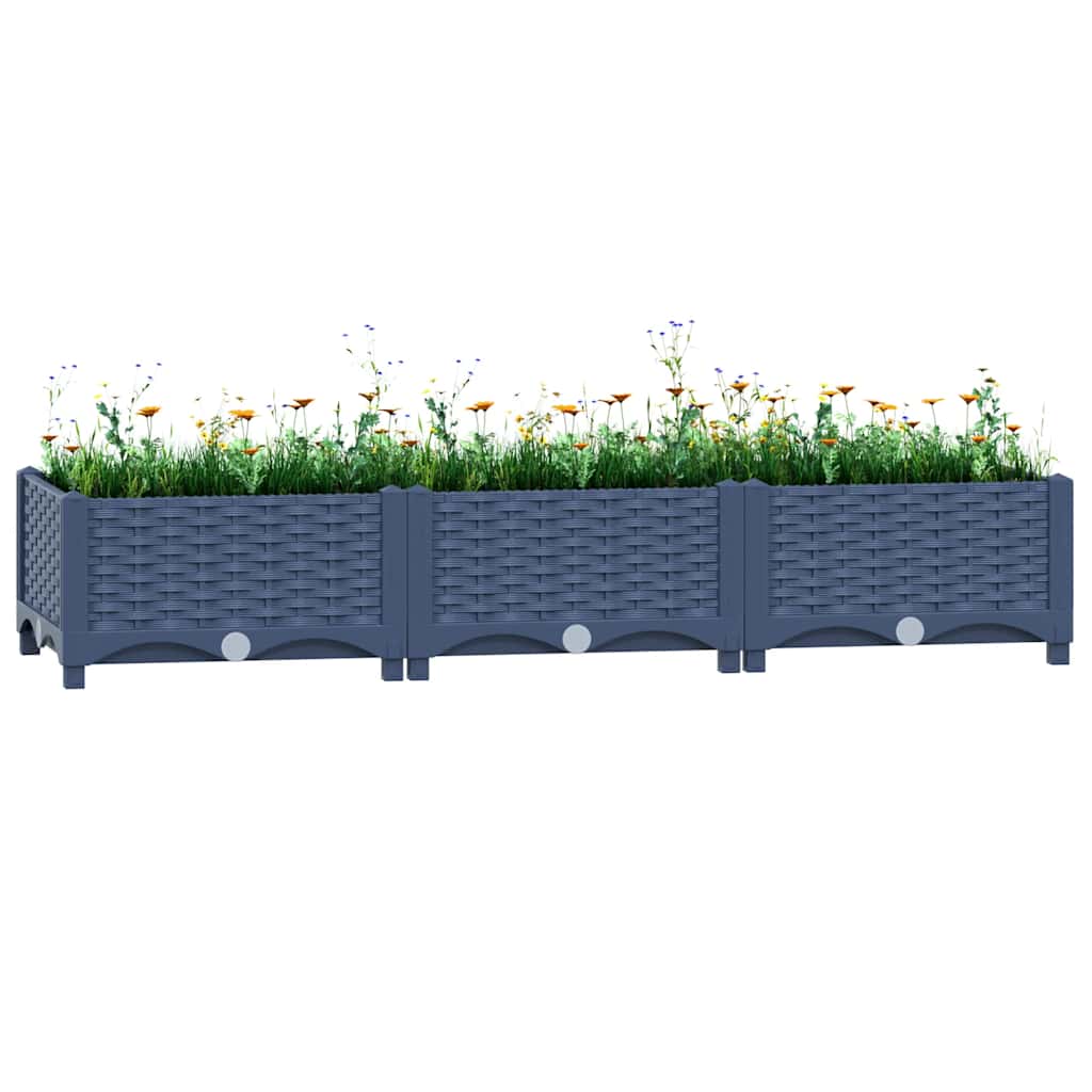 Fioriera Rialzata 120x40x23 cm in Polipropilene - homemem39