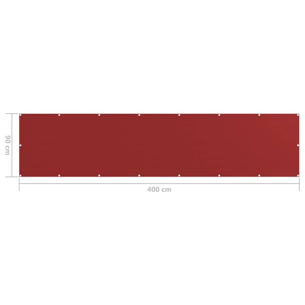 Paravento da Balcone Rosso 90x400 cm in HDPE - homemem39