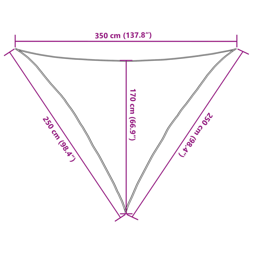 Vela Parasole 160 g/m² Antracite 2,5x2,5x3,5 m in HDPE | homemem39