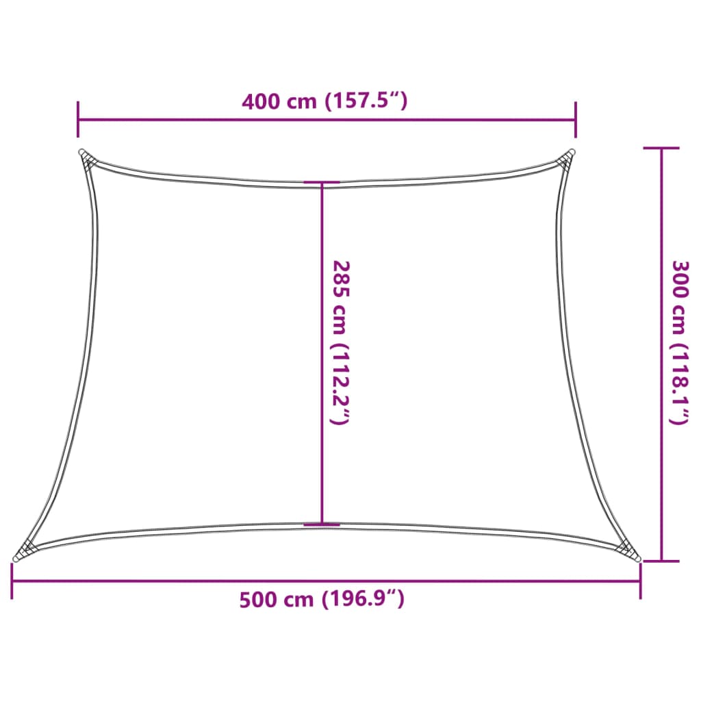 Sonnenschutzsegel 160 g/m² Weiß 4/5x3 m aus HDPE