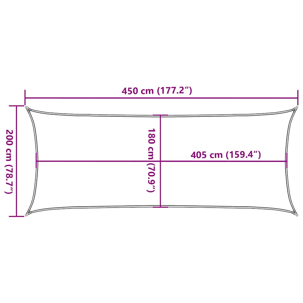 Vela Parasole 160 g/m² Verde Scuro 2x4,5 m in HDPE