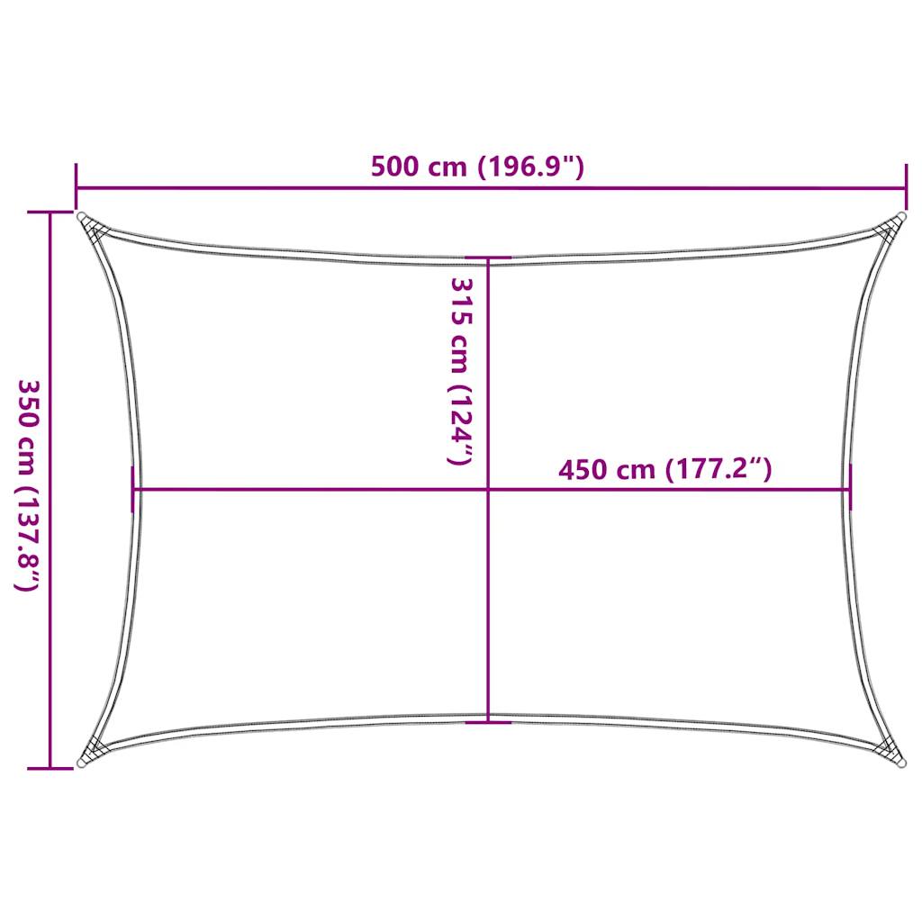 Vela Parasole 160 g/m² Rettangolare Giallo 3,5x5 m in HDPE | homemem39