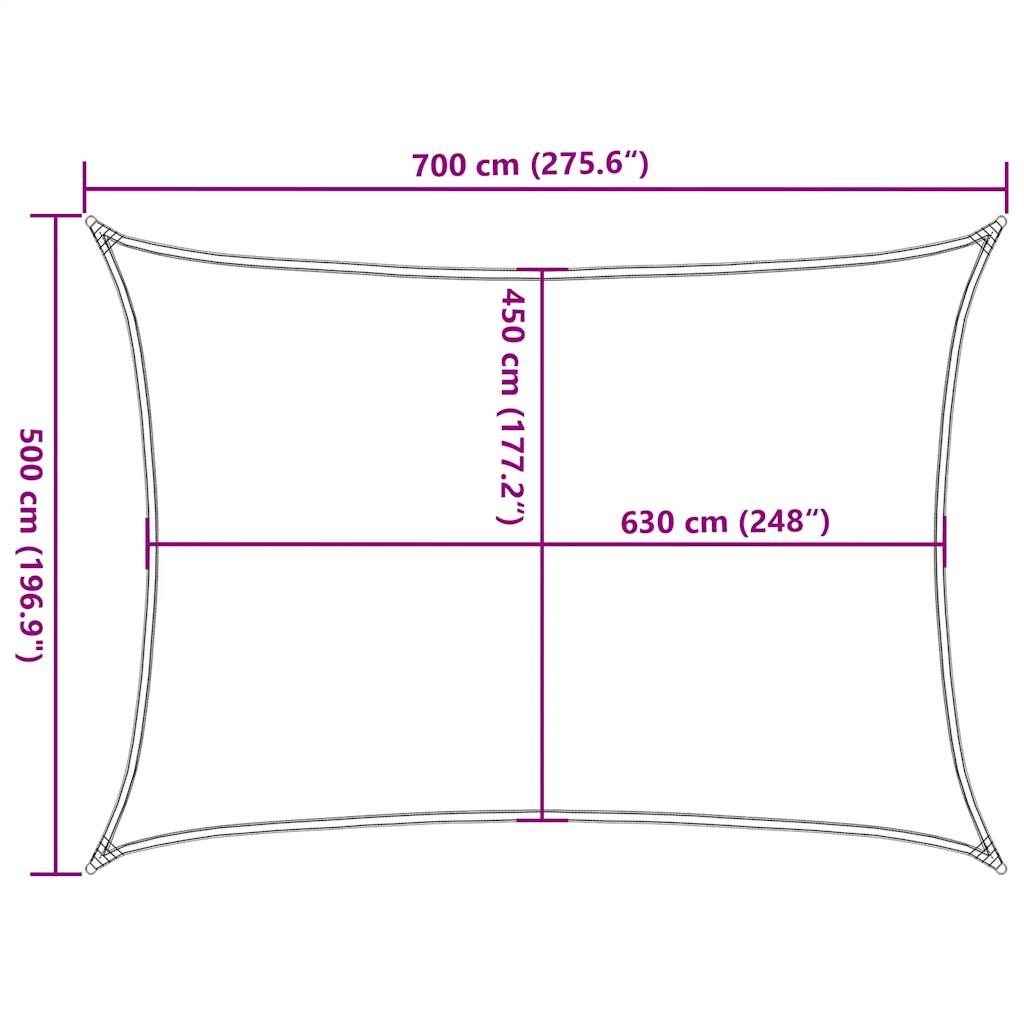 Vela Parasole 160 g/m² Rettangolare Giallo 5x7 m in HDPE | homemem39